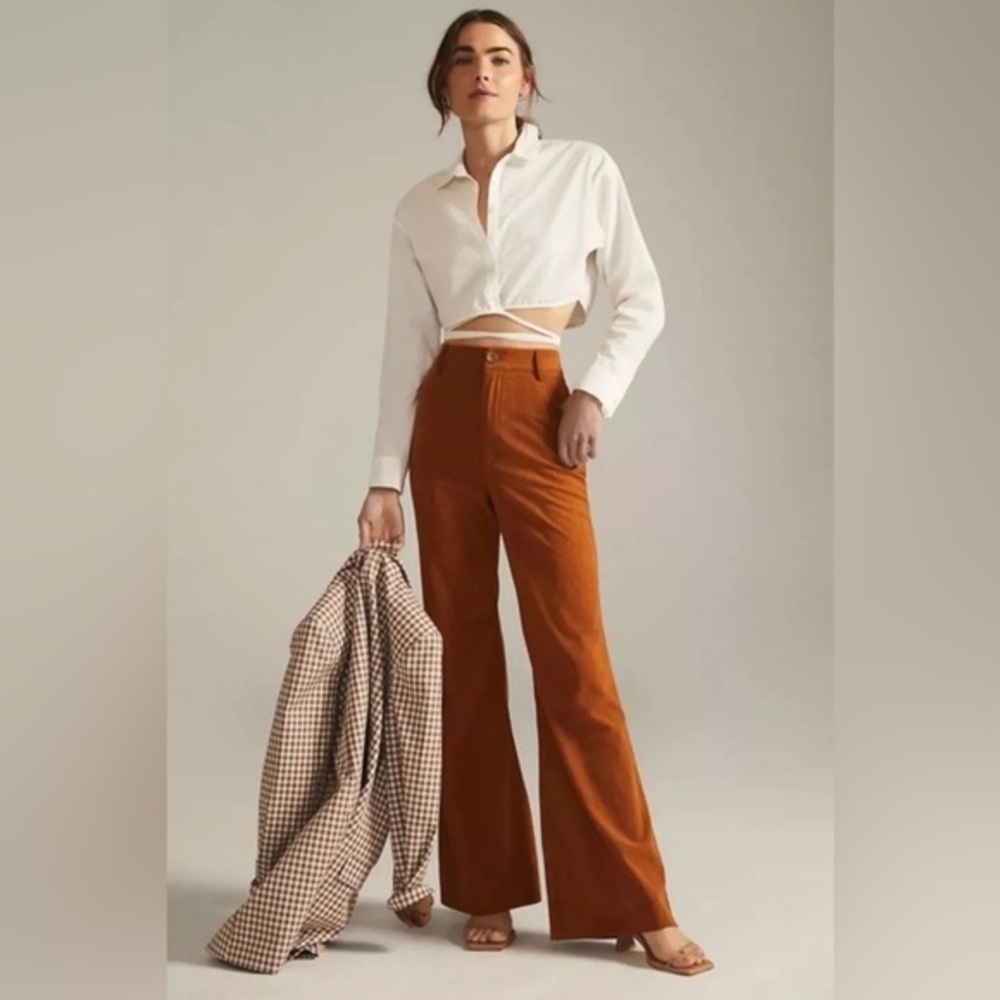 Avec Les Filles Rust Boot Cut Pants